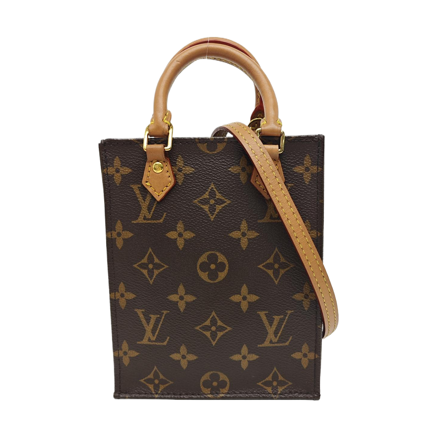 SAC PLAT Mini Monogram Coated Canvas Brown