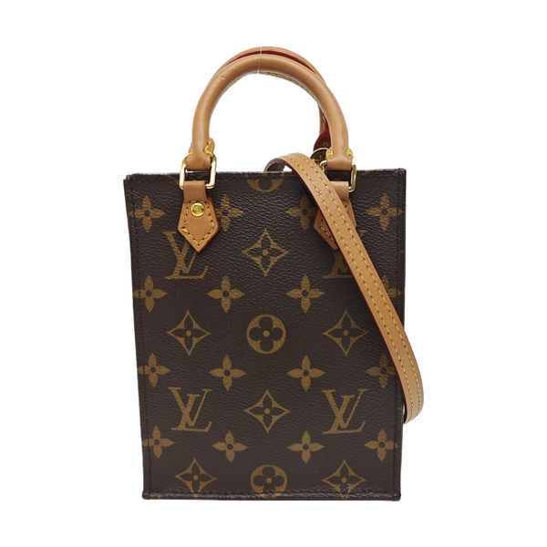 SAC PLAT Mini Monogram Coated Canvas Brown