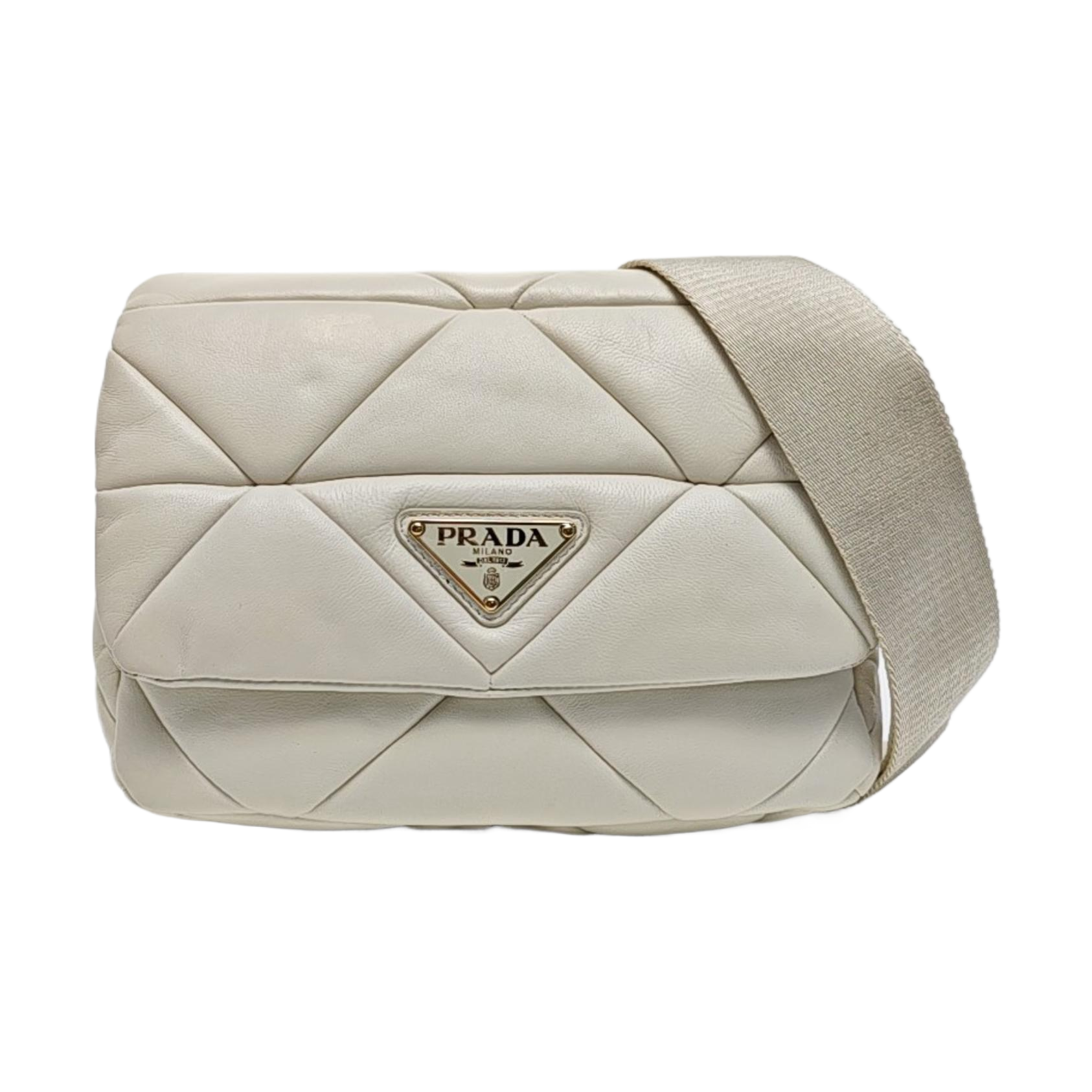 System Quilted Lambskin White