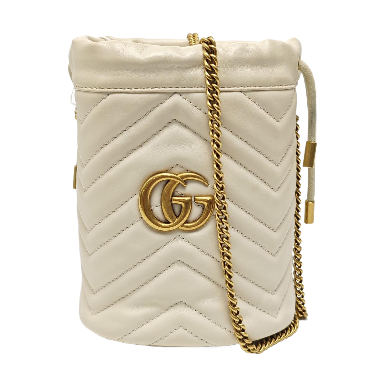 GG Marmont Mini Quilted Calfskin White