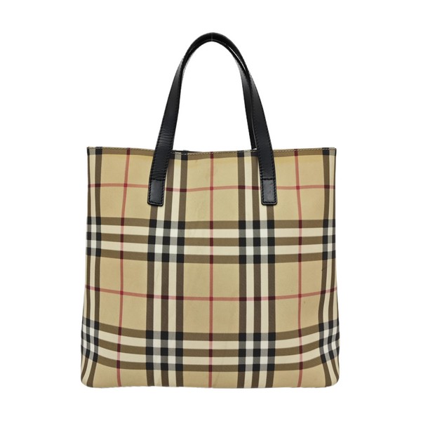 Coated Canvas Tote Bag Beige
