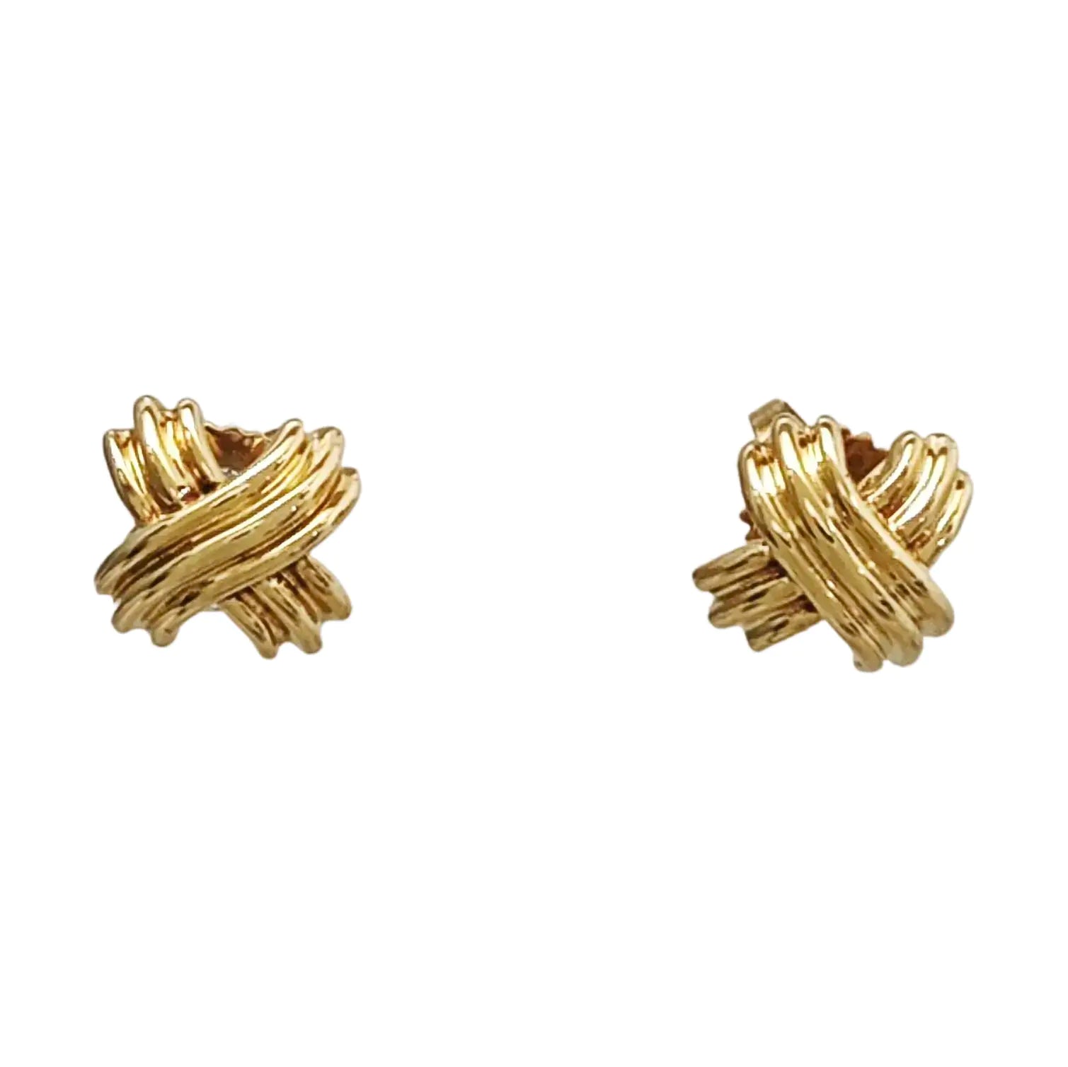 Metal Gold Stud Earrings