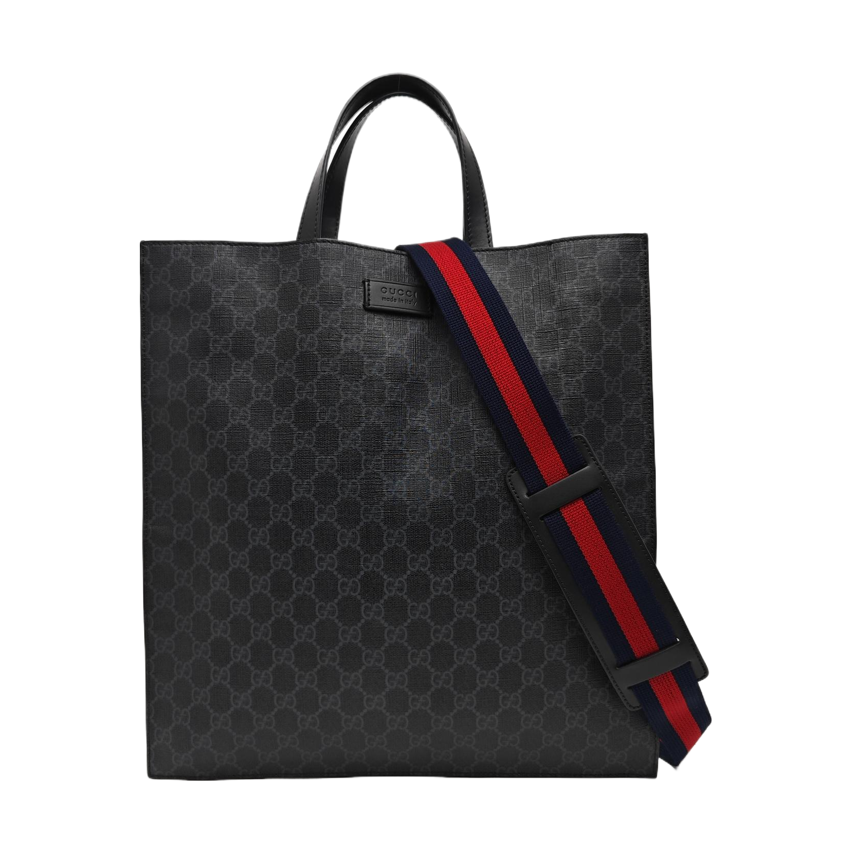 Monogram Coated Canvas Tote Bag Black