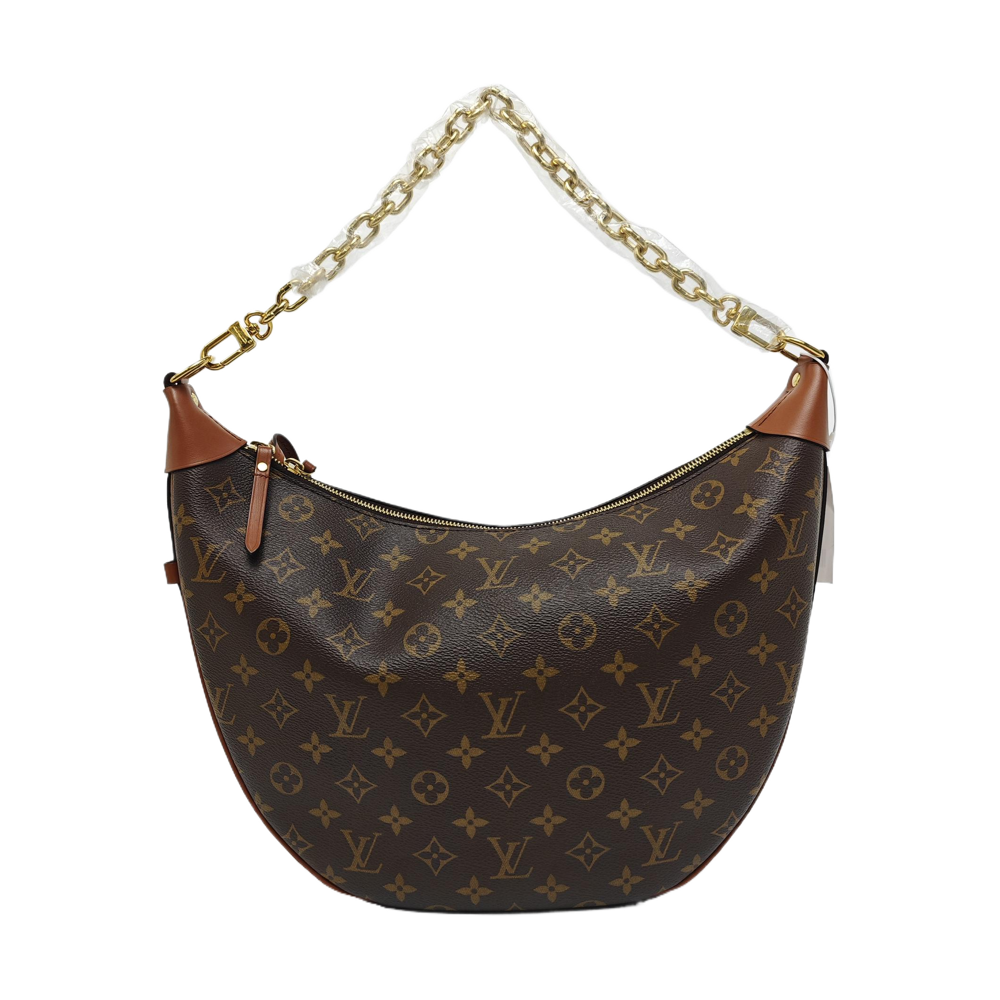LOOP HOBO Monogram Coated Canvas Brown