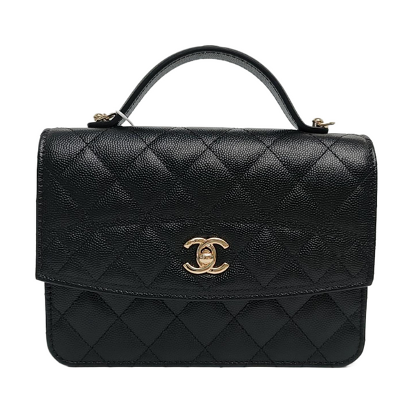 Quilted Grained Calfskin Black