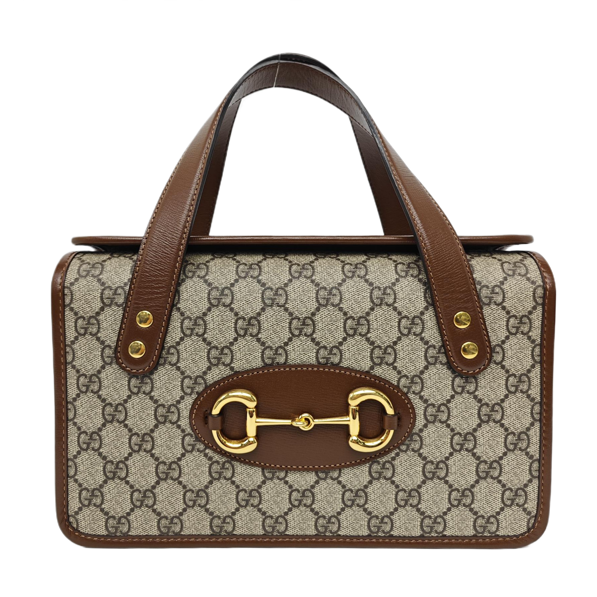 Horsebit 1955 Small Monogram Coated Canvas Beige