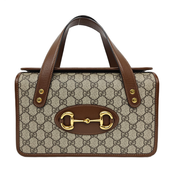 Horsebit 1955 Small Monogram Coated Canvas Beige
