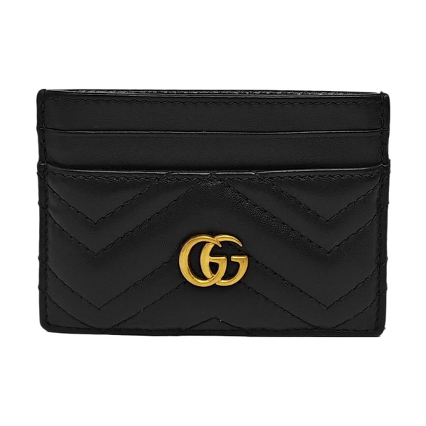 Authenticated pre-owned  GG Marmont Quilted Calfskin Black Card Holder - Card Holder at Looply
