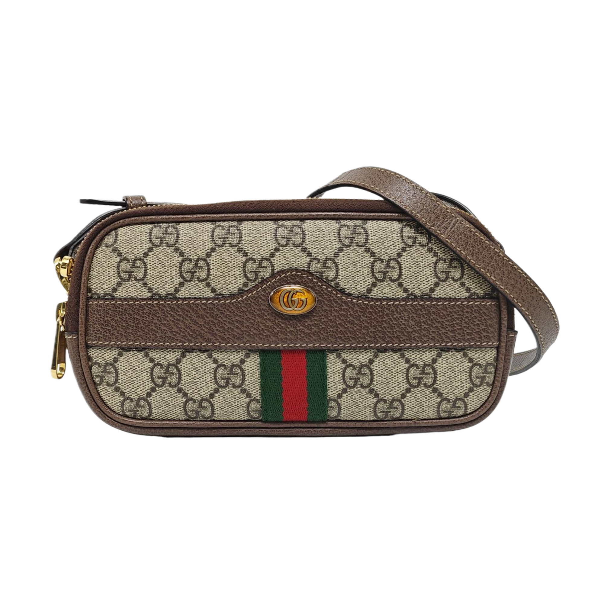 Ophidia Mini Monogram Coated Canvas Beige