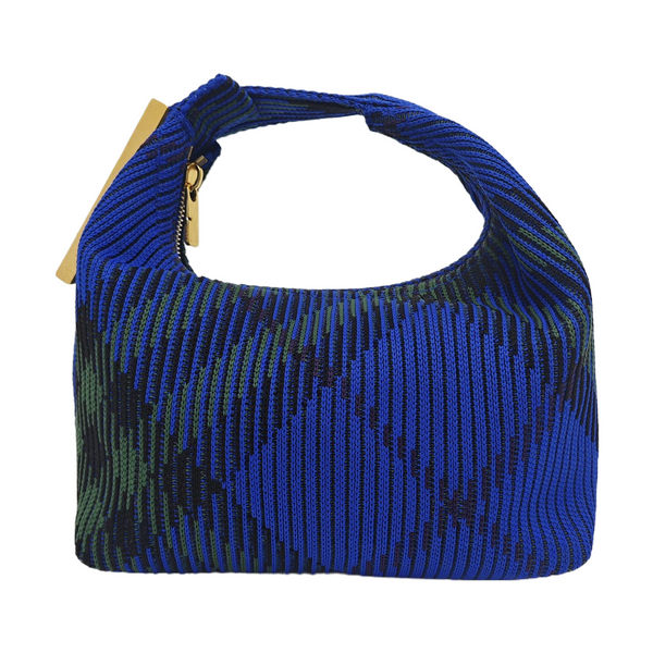 Fabric Top Handle Bag Blue