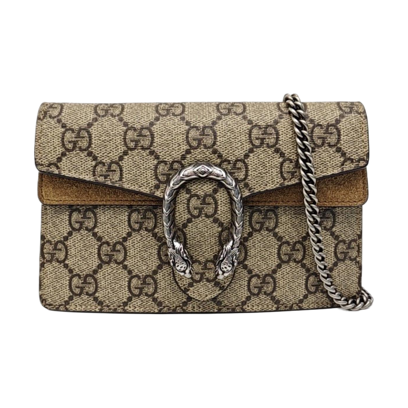 Dionysus Super Mini Monogram Coated Canvas Beige