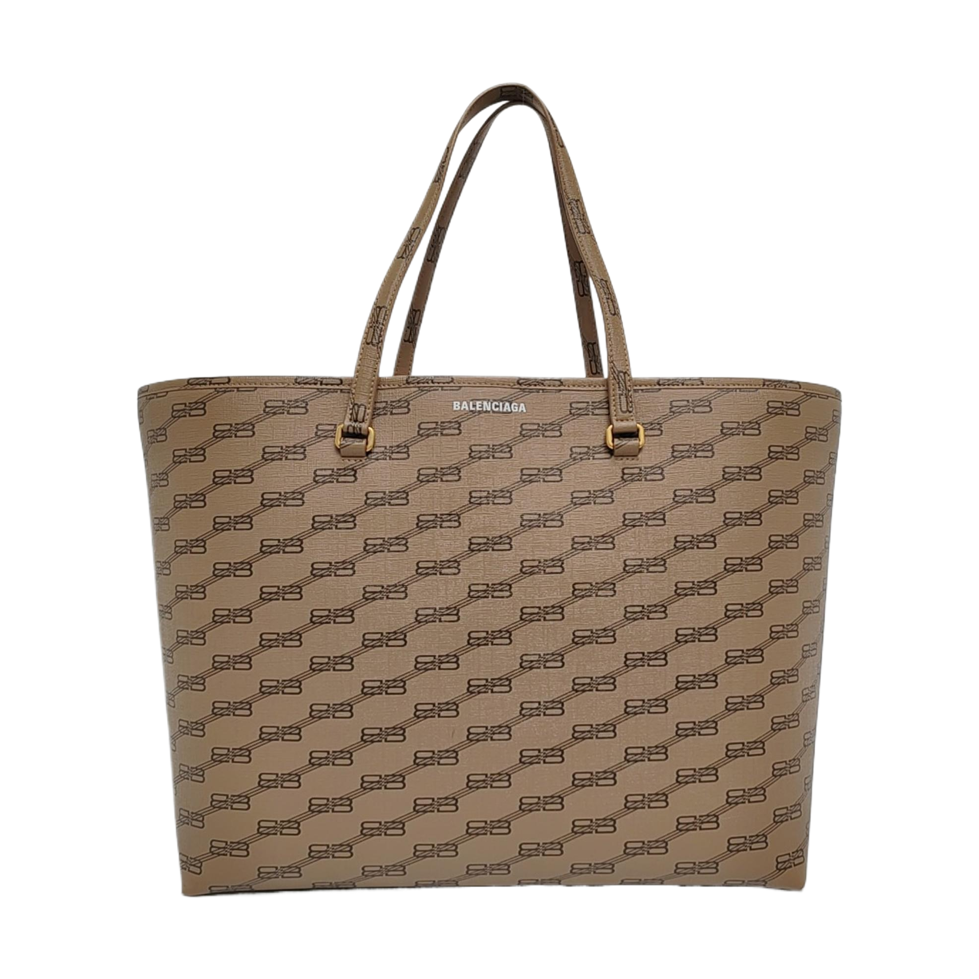 Coated Canvas Tote Bag Brown