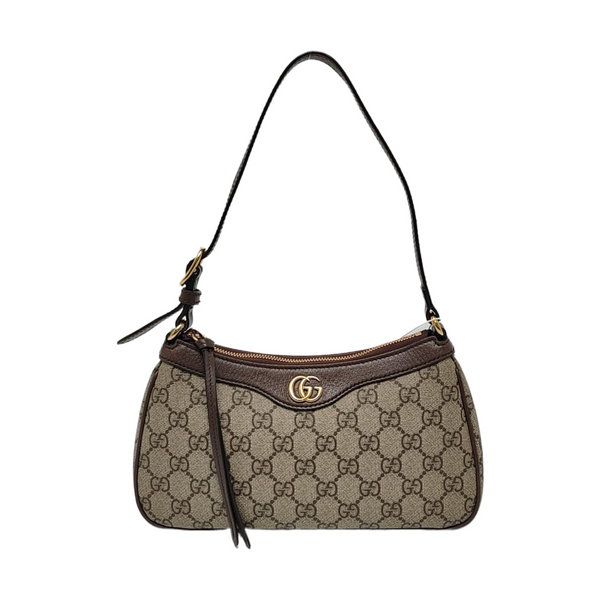 Ophidia Small Monogram Coated Canvas Brown