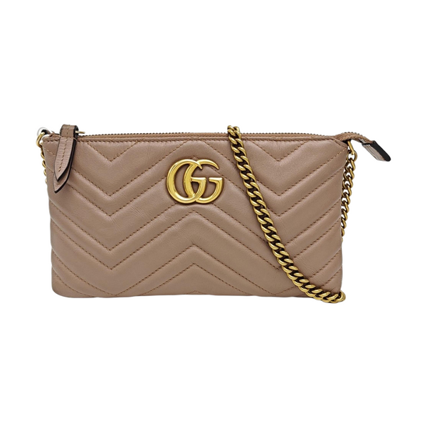 GG Marmont Mini Quilted Calfskin Beige