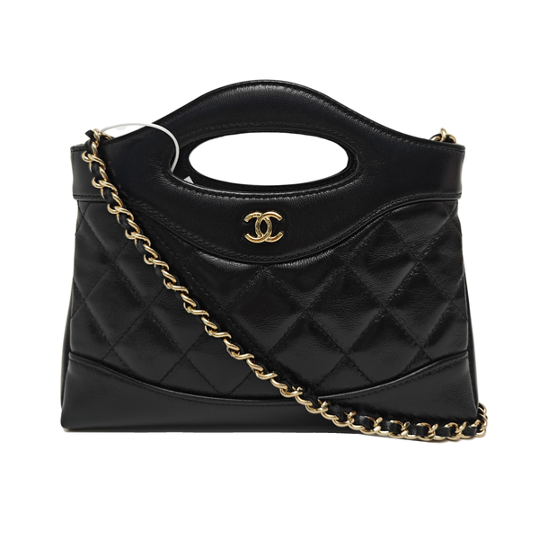 CHANEL 31 Quilted Waxed Cafskin Black