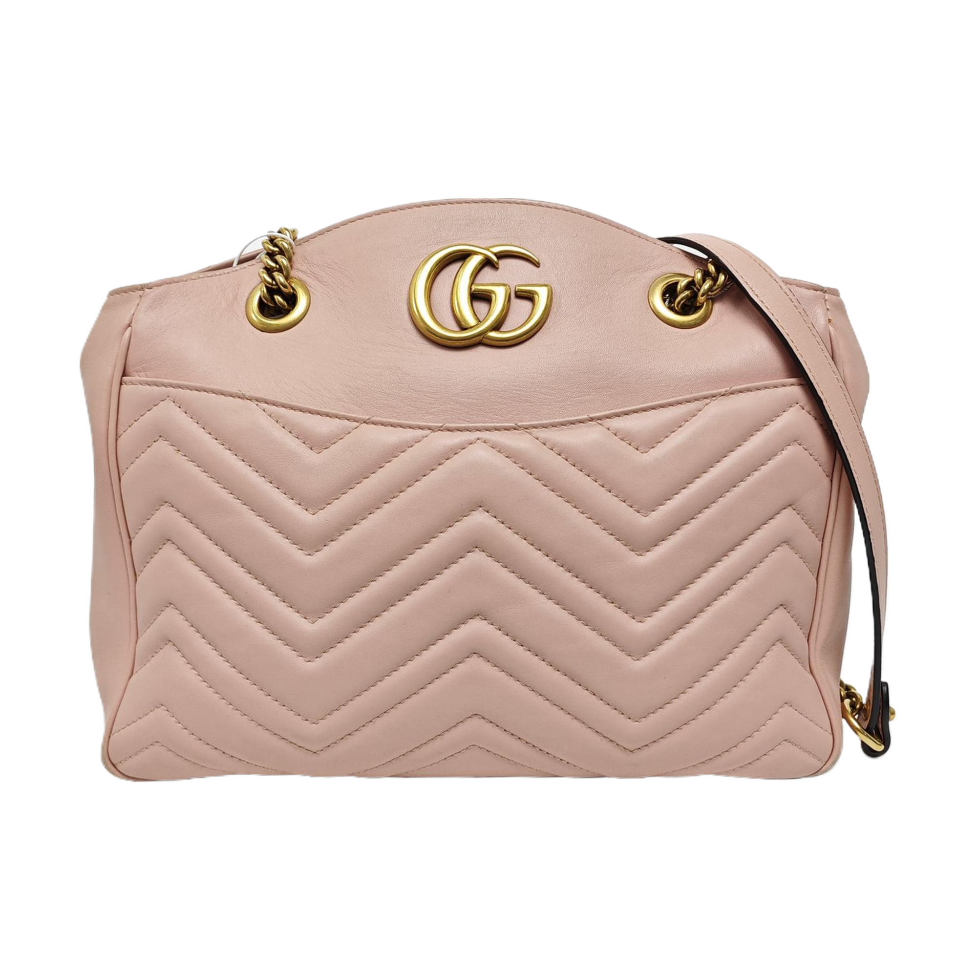 GG Marmont Piel de becerro matelaseada rosa