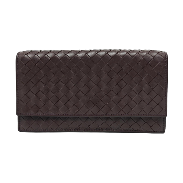 Intrecciato Calfskin Brown Wallet
