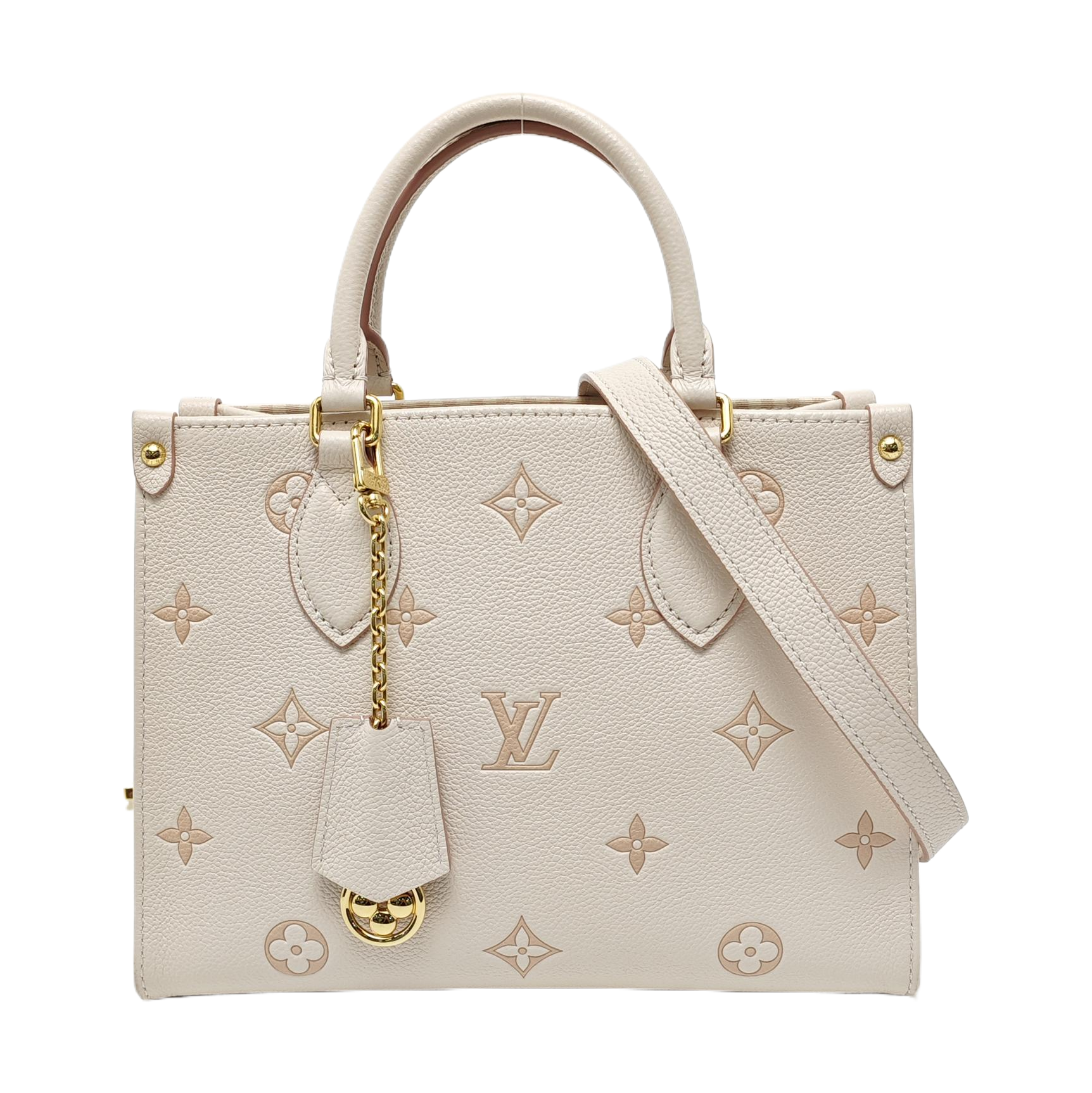ONTHEGO PM Monogram Calfskin Beige