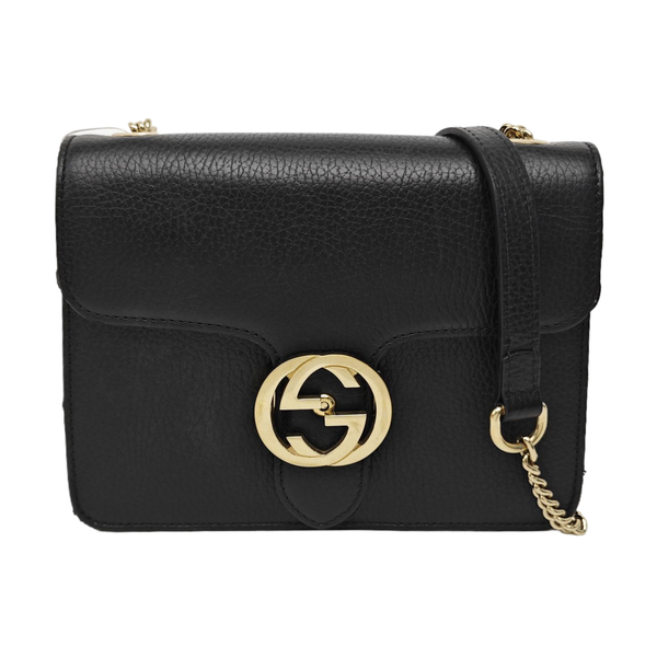 Interlocking G Small Calfskin Black
