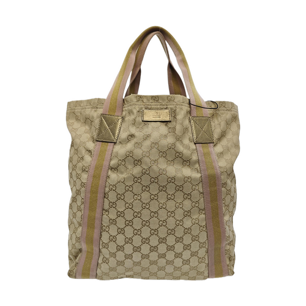 Monogram Canvas Tote Bag Beige