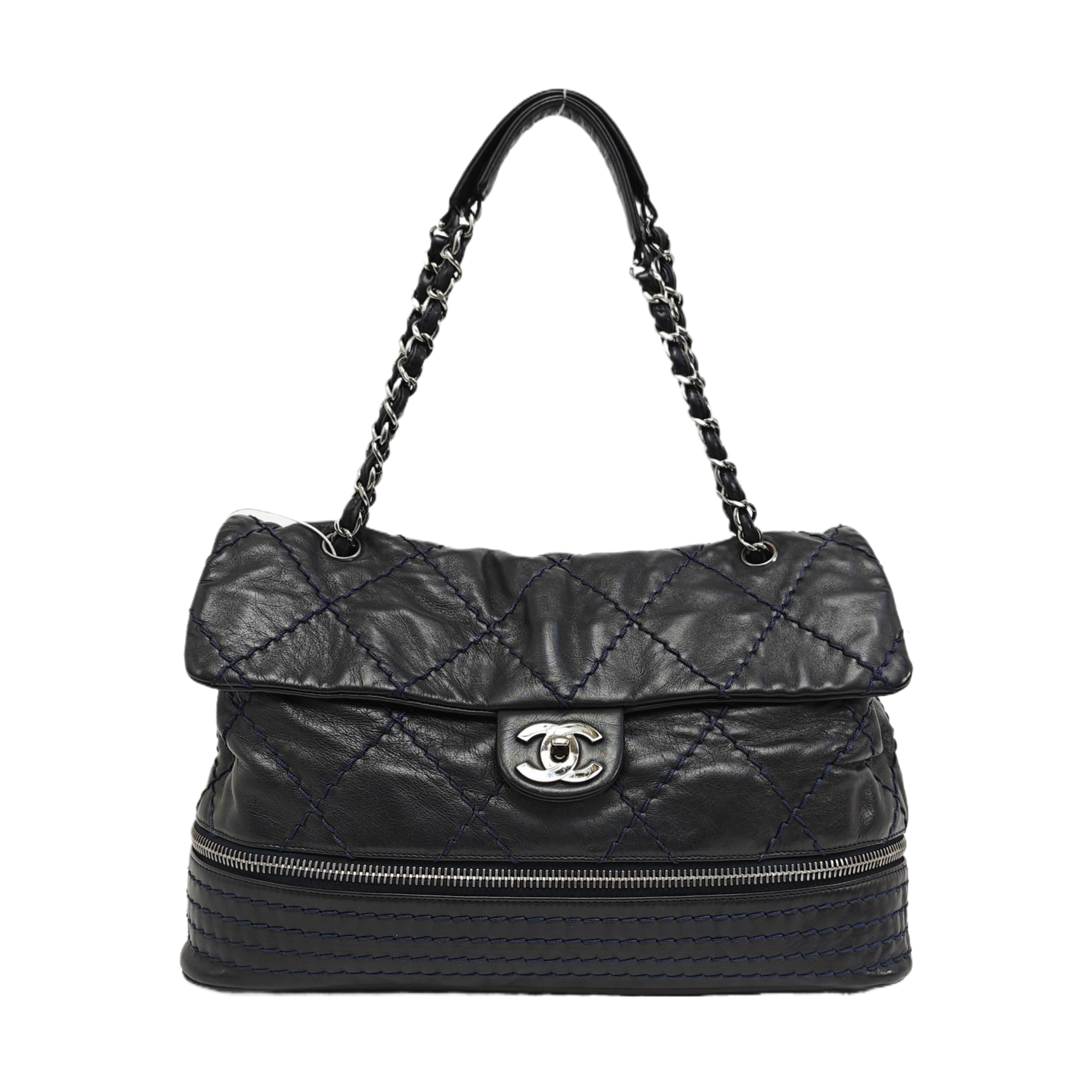 Quilted Lambskin Shoulder Bag Black