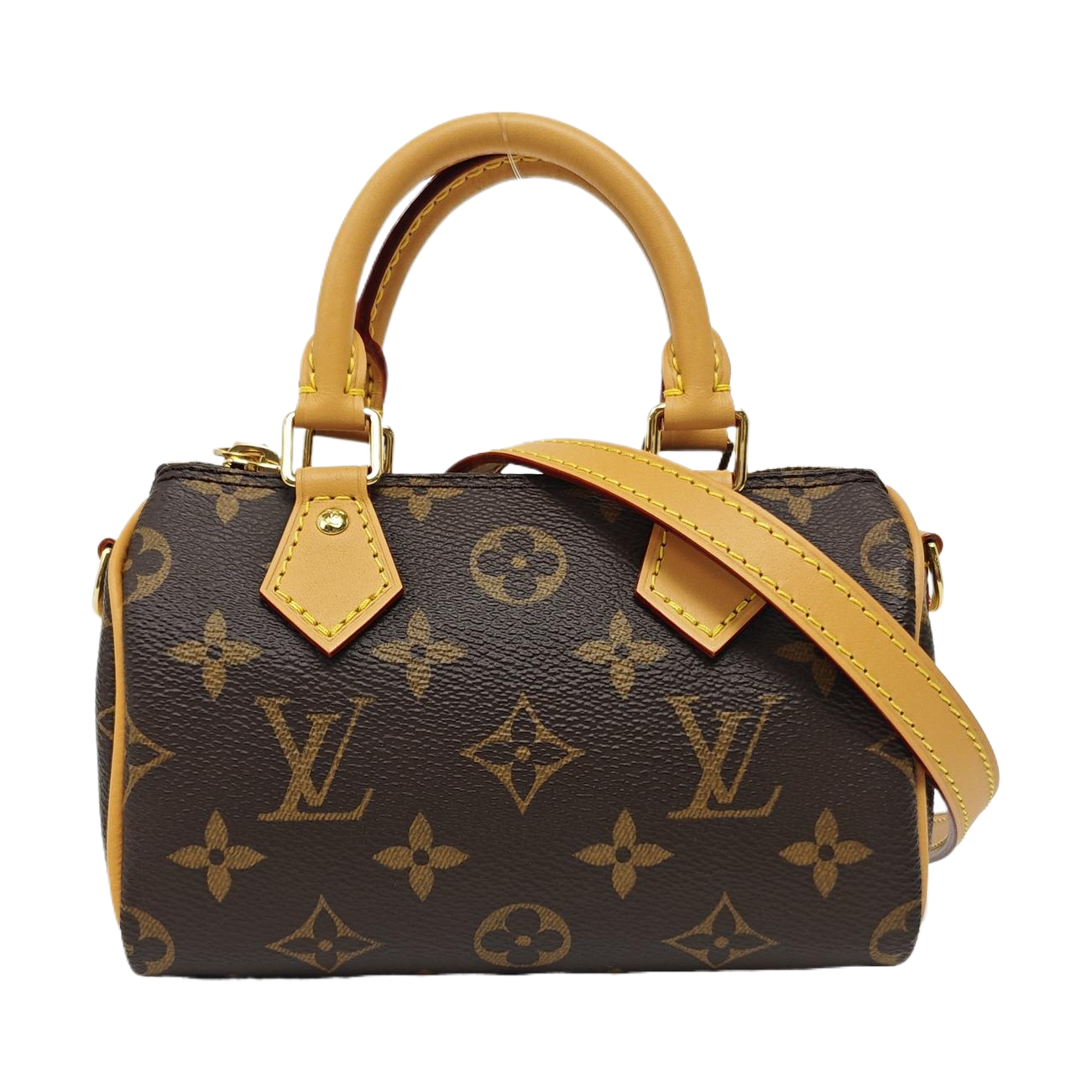 Authenticated pre-owned  SPEEDY Nano Monogram Coated Canvas Brown - Shoulder Bag at Looply