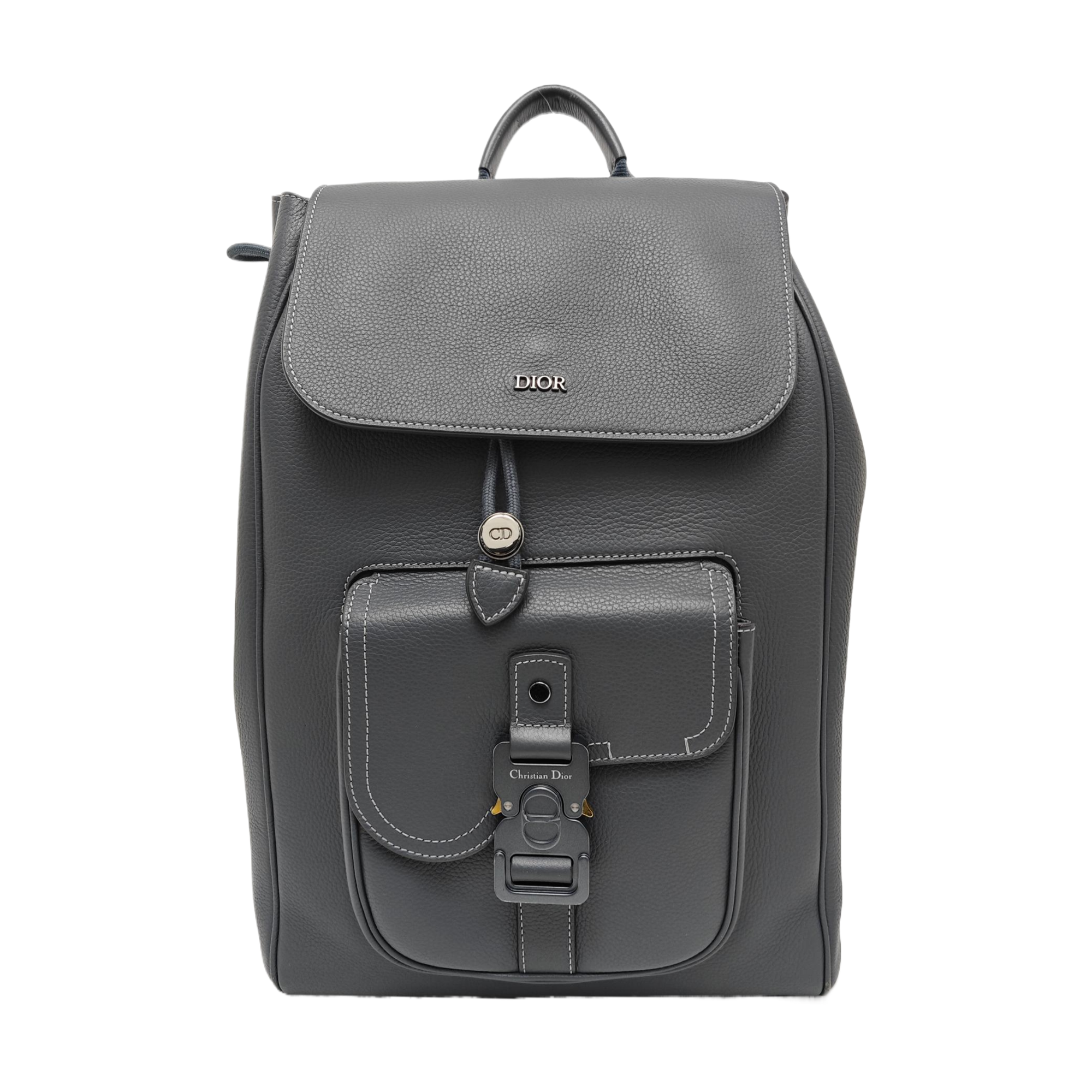 Saddle Medium Calfskin Gray
