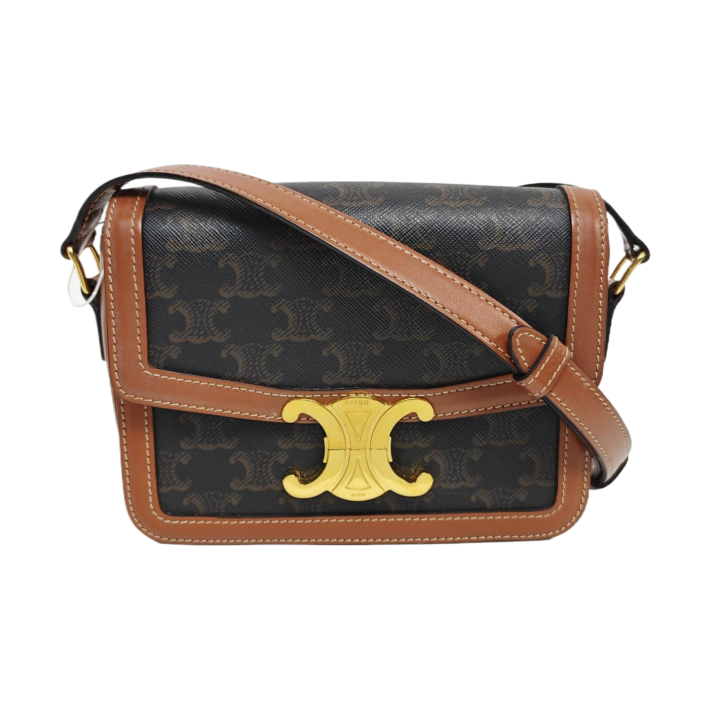 TRIOMPHE Small Coated Canvas Brown