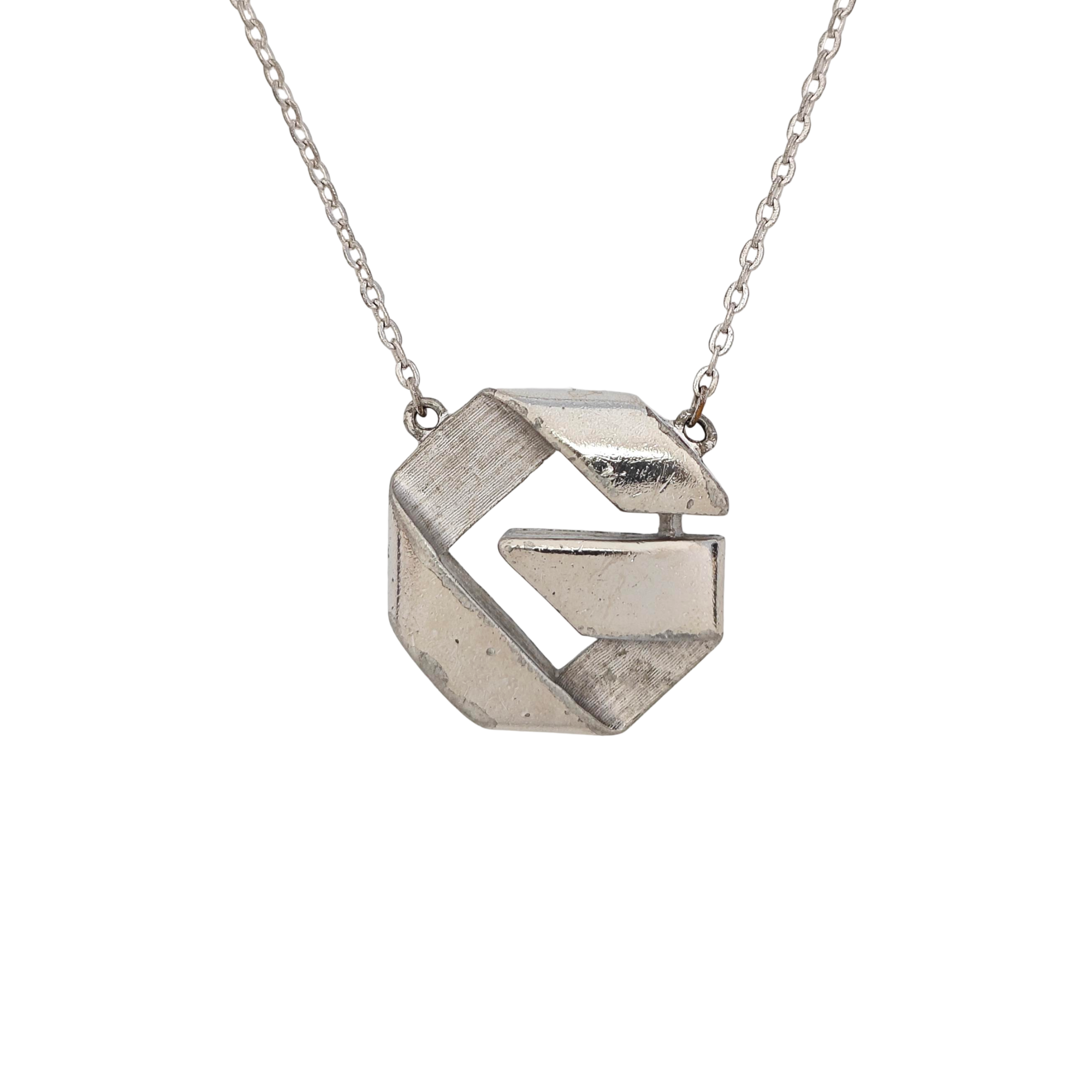 G Chain Metal Silver Necklace