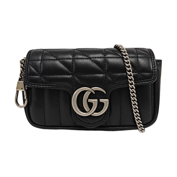 GG Marmont Mini Quilted Calfskin Black
