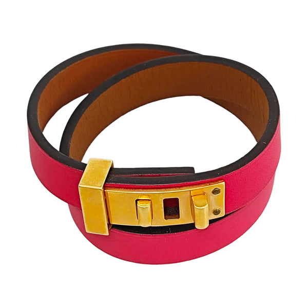 Leather Red Bangle