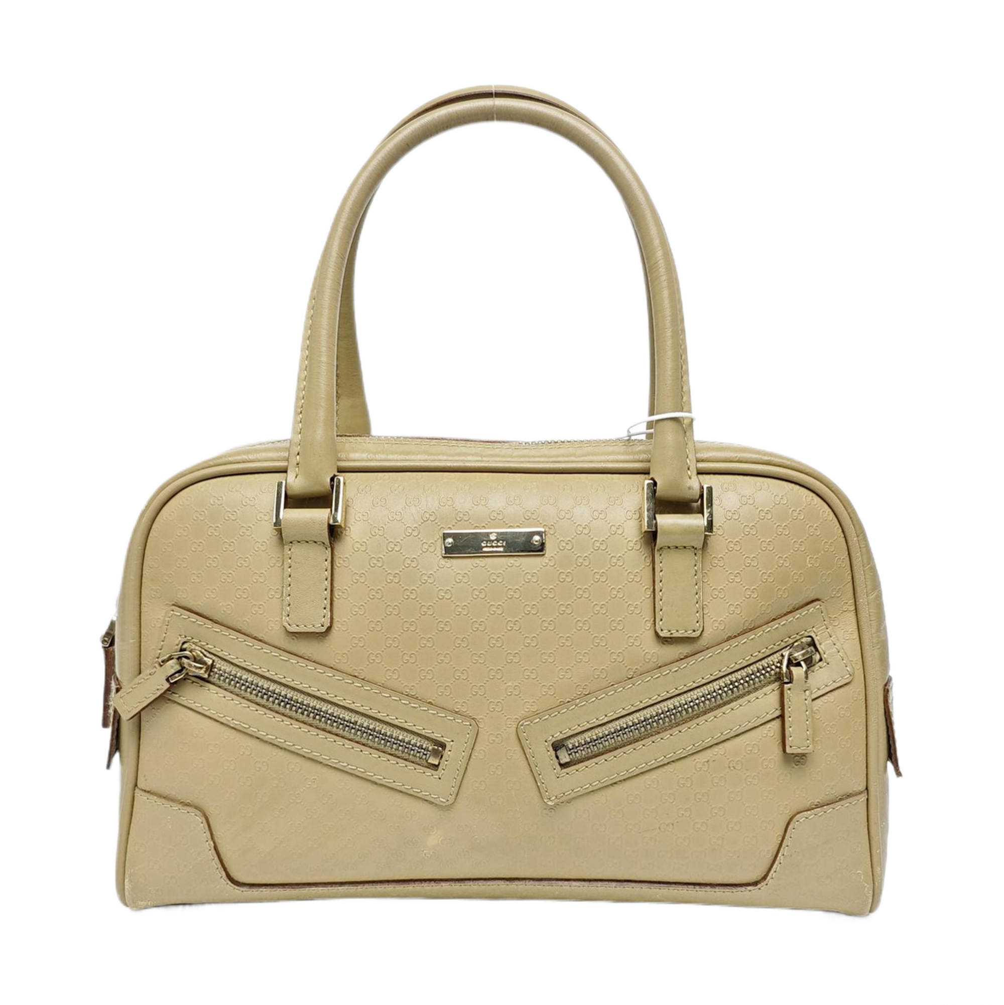 Calfskin Top Handle Bag Beige
