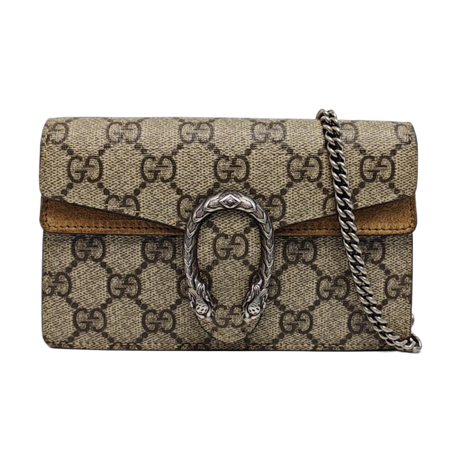 Dionysus Super Mini Monogram Coated Canvas Beige