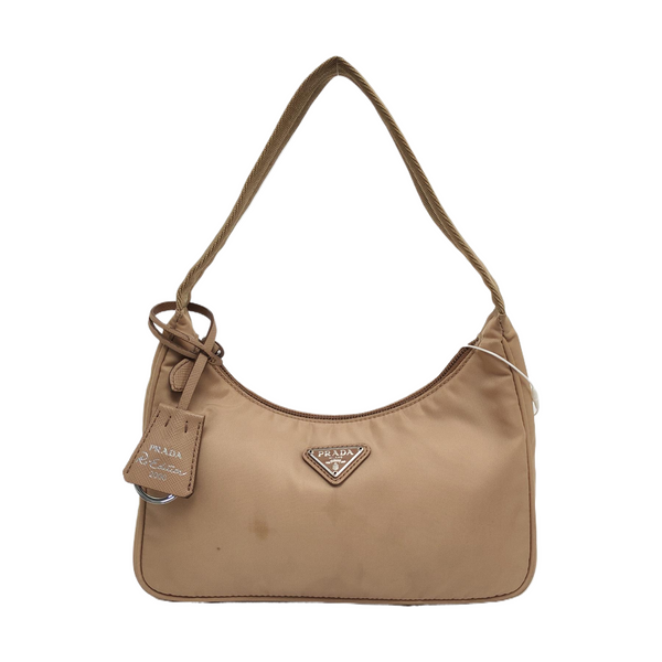 Authenticated pre-owned  Re-Edition2000 Mini Nylon Beige - Top Handle Bag at Looply