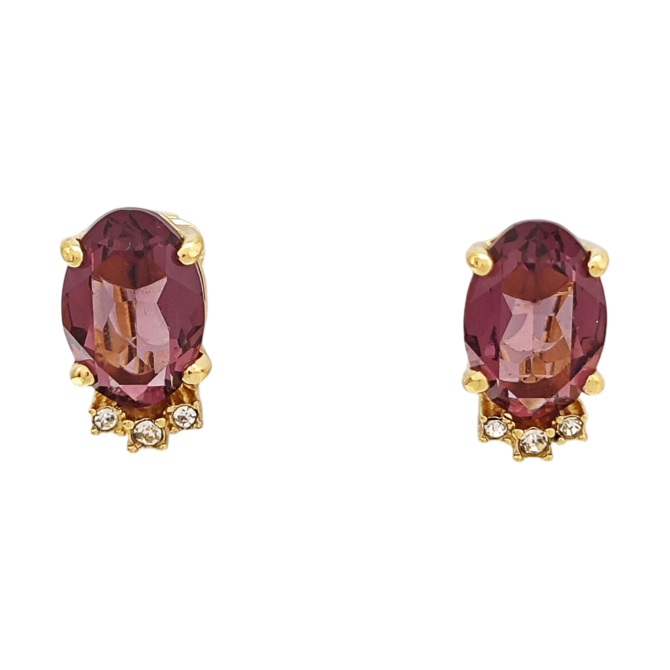 Metal Purple Clip On Earrings