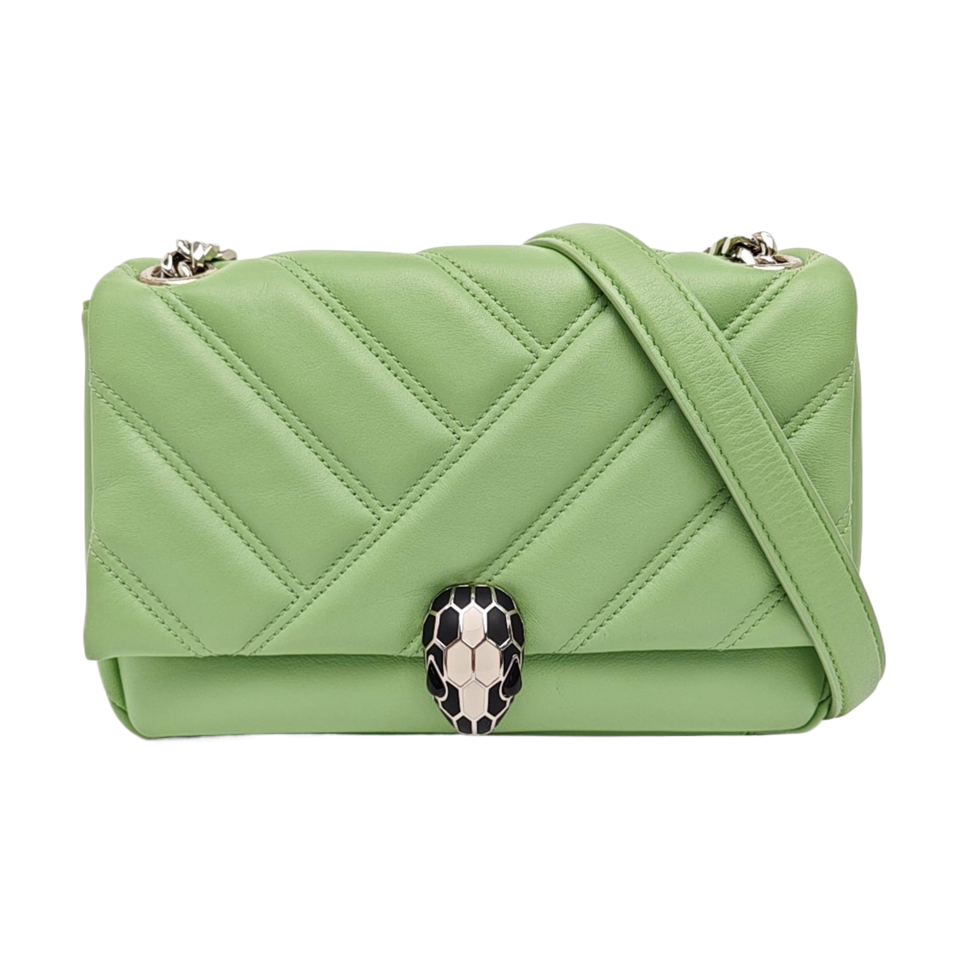 SERPENTI CABOCHON Small Quilted Calfskin Green