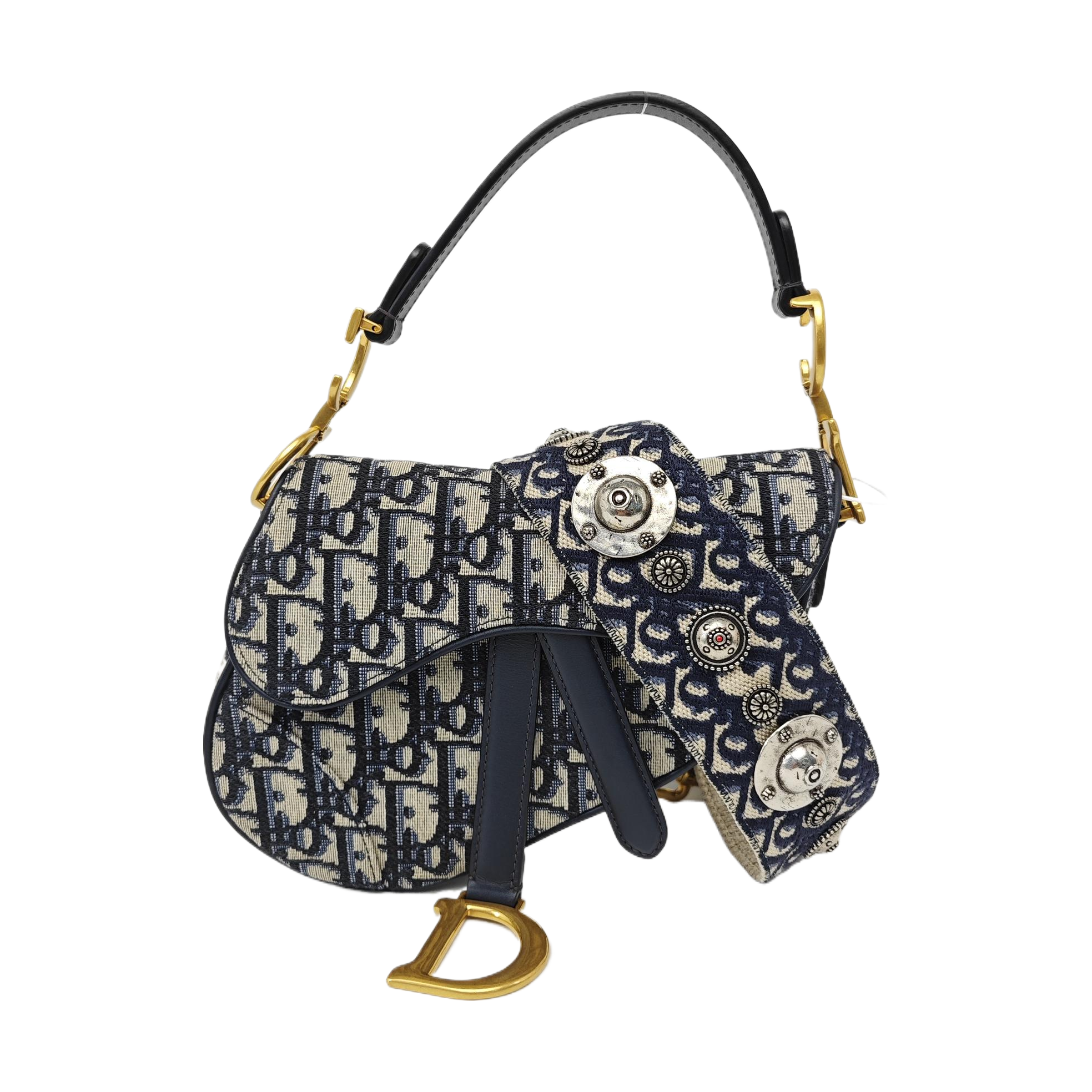 Saddle Mini Oblique Canvas Blue