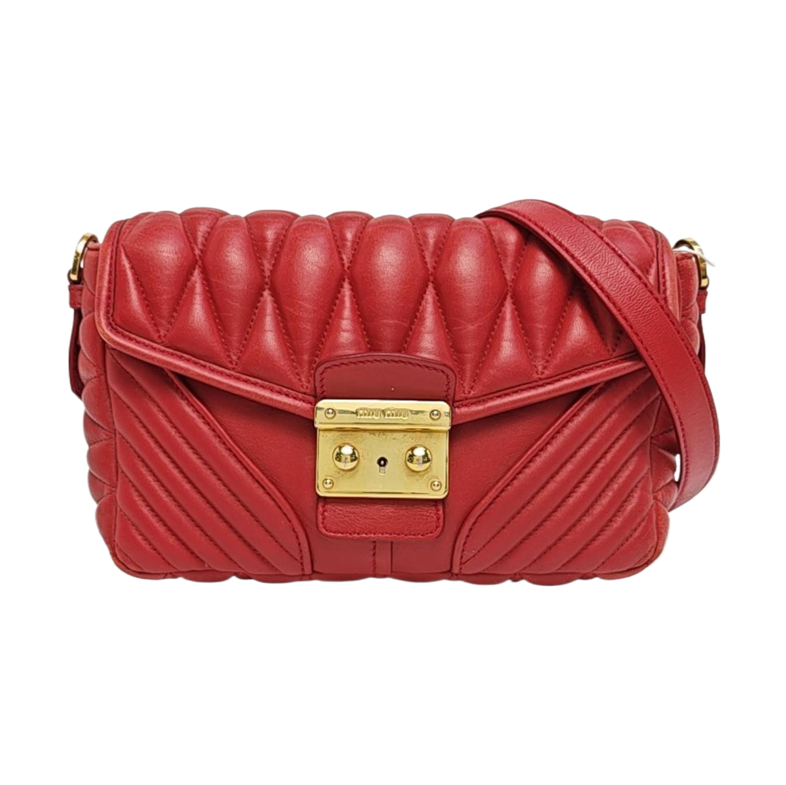 Miu Confidential Quilted Lambskin Red