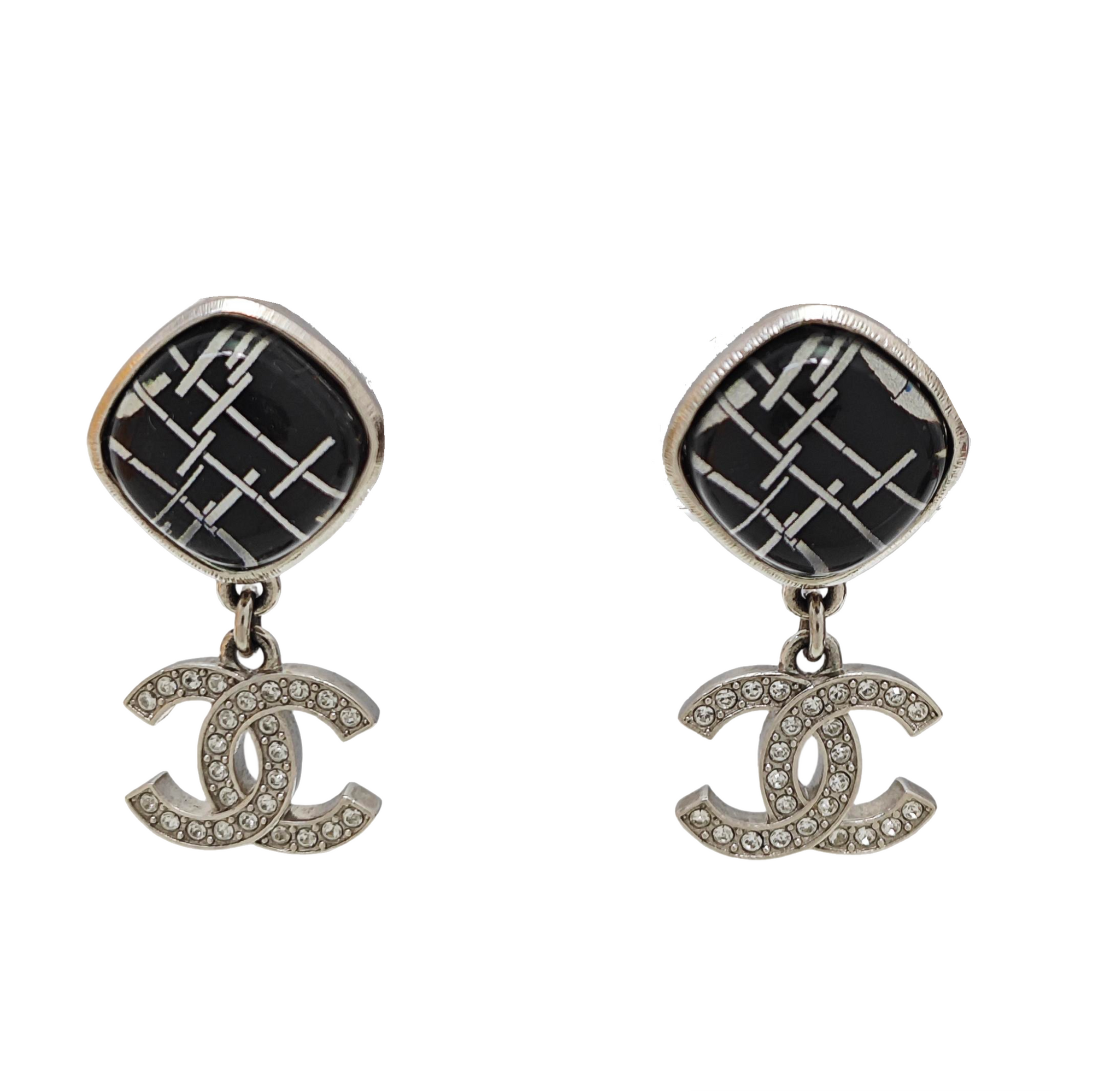 Metal Black Stud Earrings