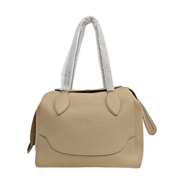 Calfskin Top Handle Bag Beige