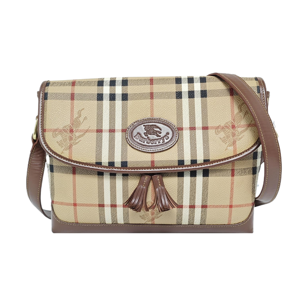 Coated Canvas Shoulder Bag Beige
