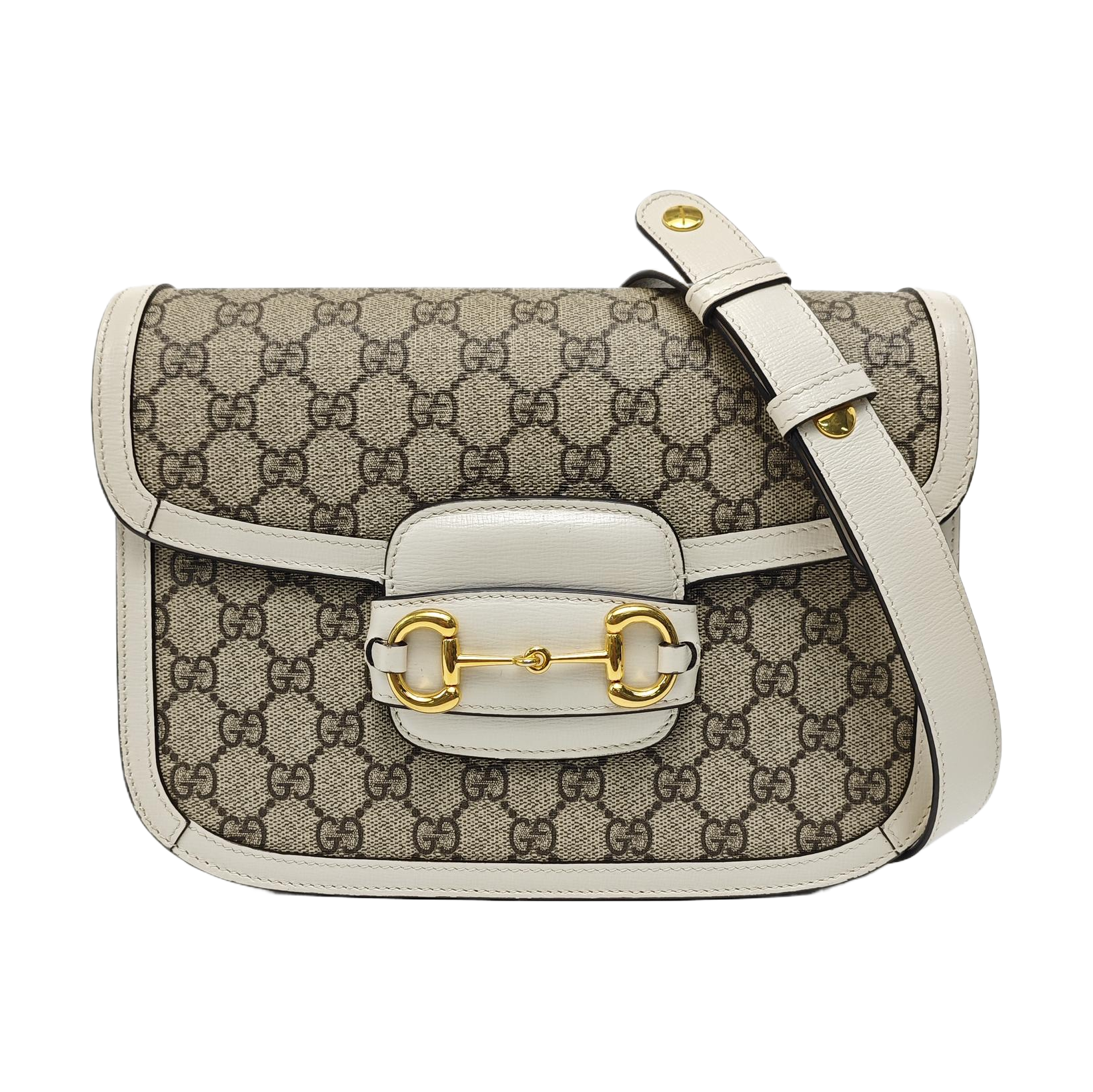 Horsebit 1955 Small Monogram Coated Canvas Beige