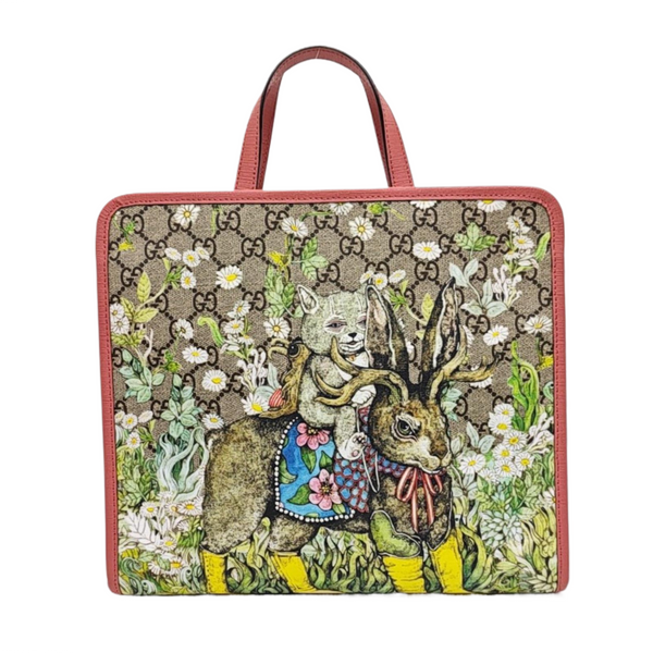 Monogram Coated Canvas Tote Bag Beige