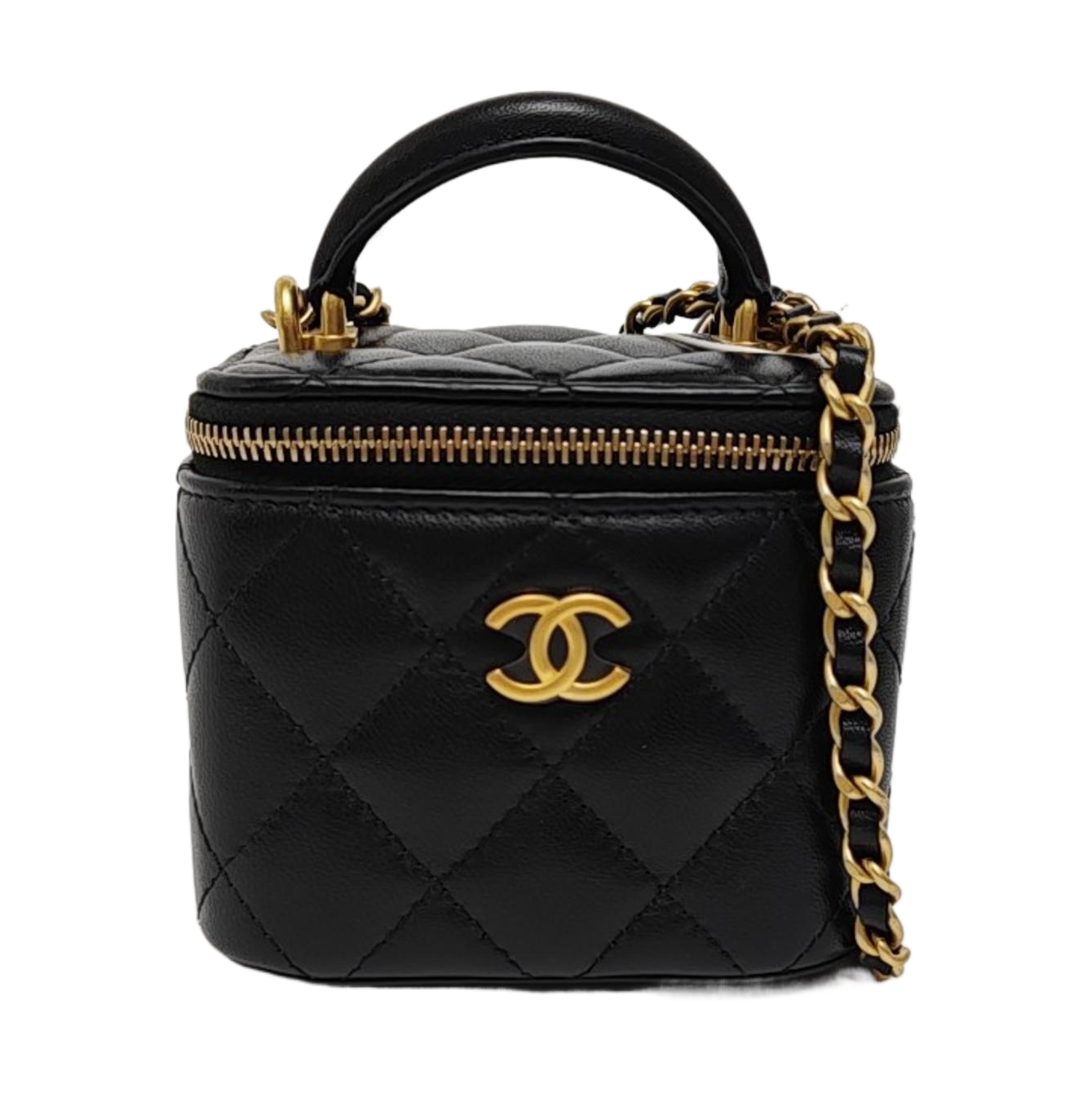VANITY CASE Mini Quilted Lambskin Black