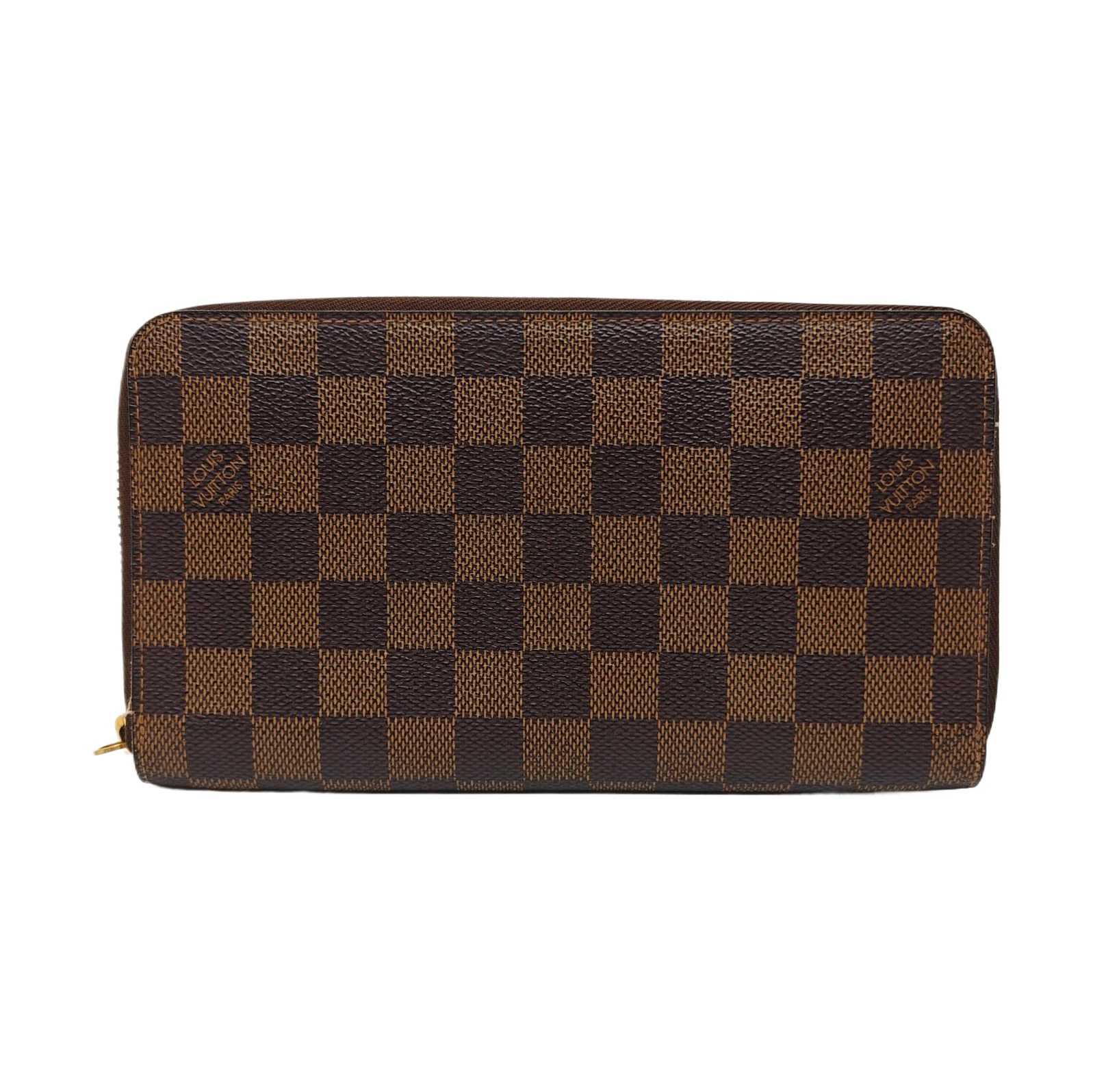 ZIPPY Damier Ebene Coated Canvas Brown Wallet