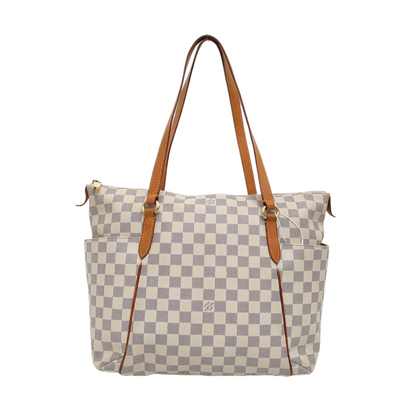 TOTALLY MM Damier Azur Coated Canvas White