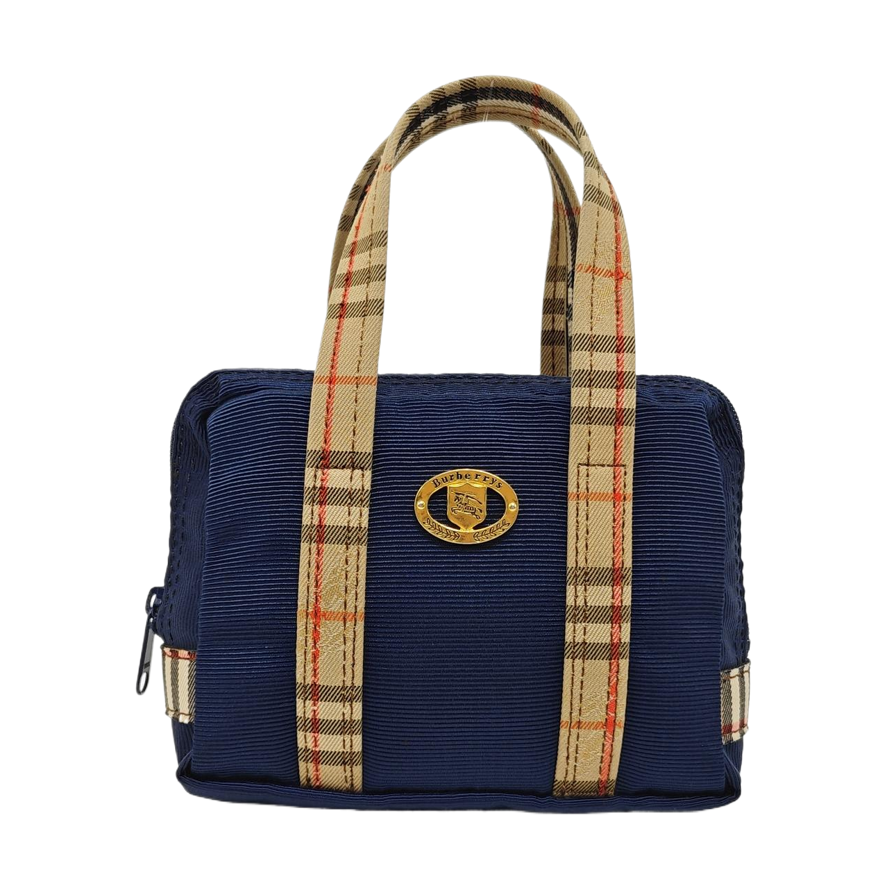 Fabric Top Handle Bag Blue