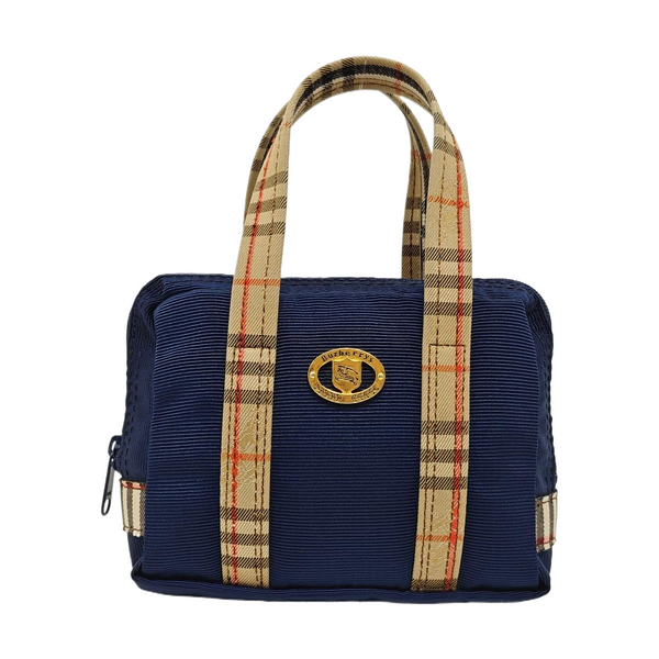 Fabric Top Handle Bag Blue
