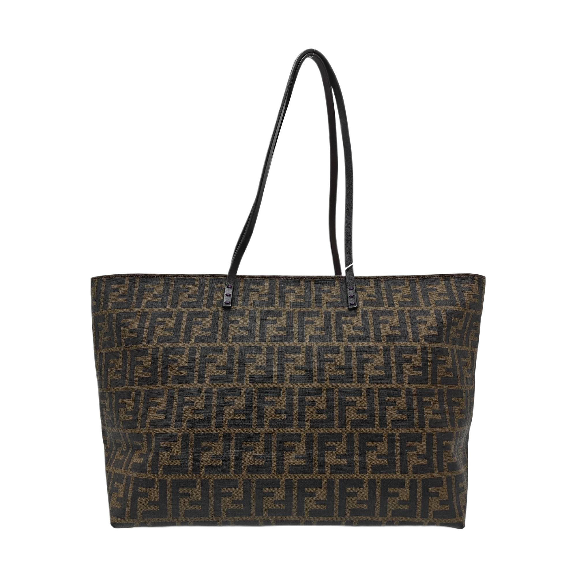Coated Canvas Tote Bag Brown