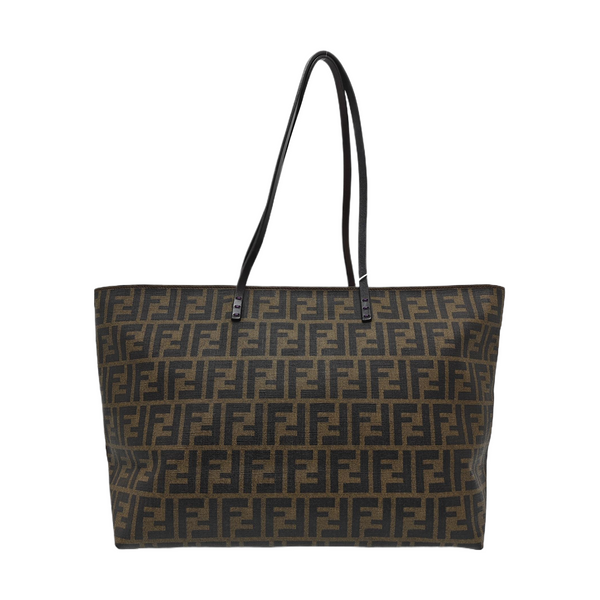 Coated Canvas Tote Bag Brown